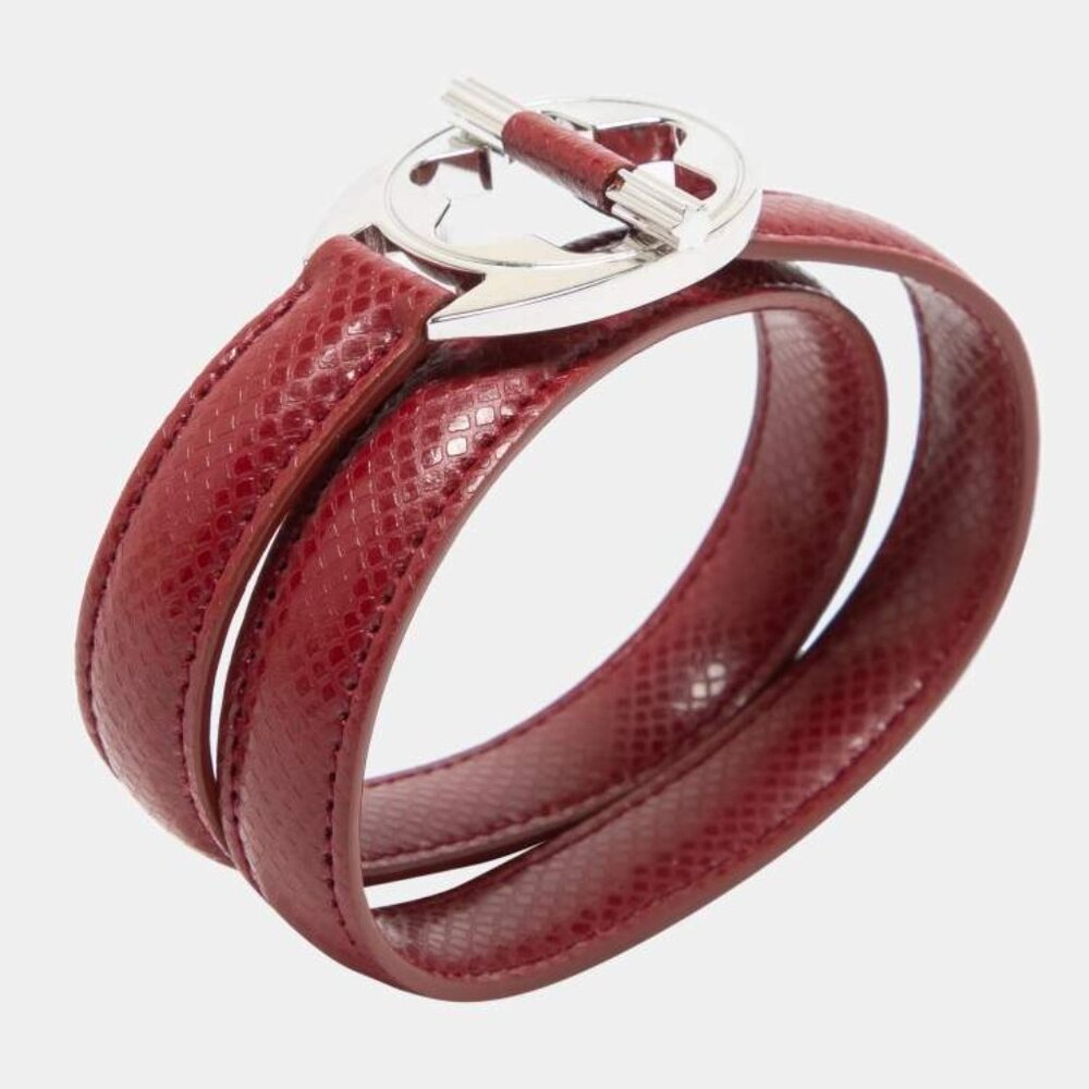 Mont Blanc Hold Me Tight Leather Sterling Silver Bracelet